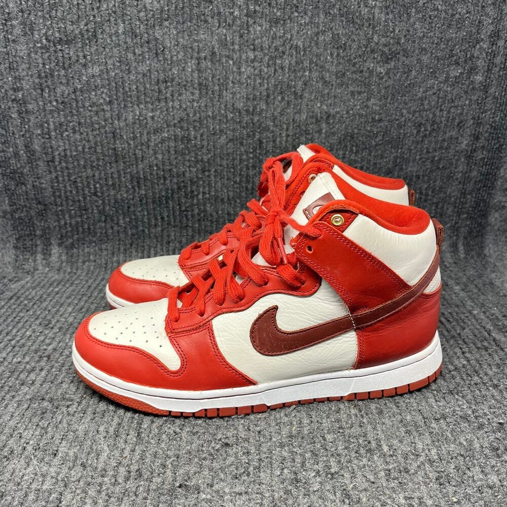Nike Dunk High LXX Cinnabar Red White Leather Shoes Women’s 10 DX0346-600 - Picture 3 of 8